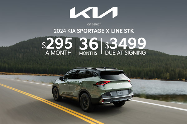 2024 Kia Sportage X-Line STK    Kia Lease Special:  $295 per month, 36 months $3499 due at signing
